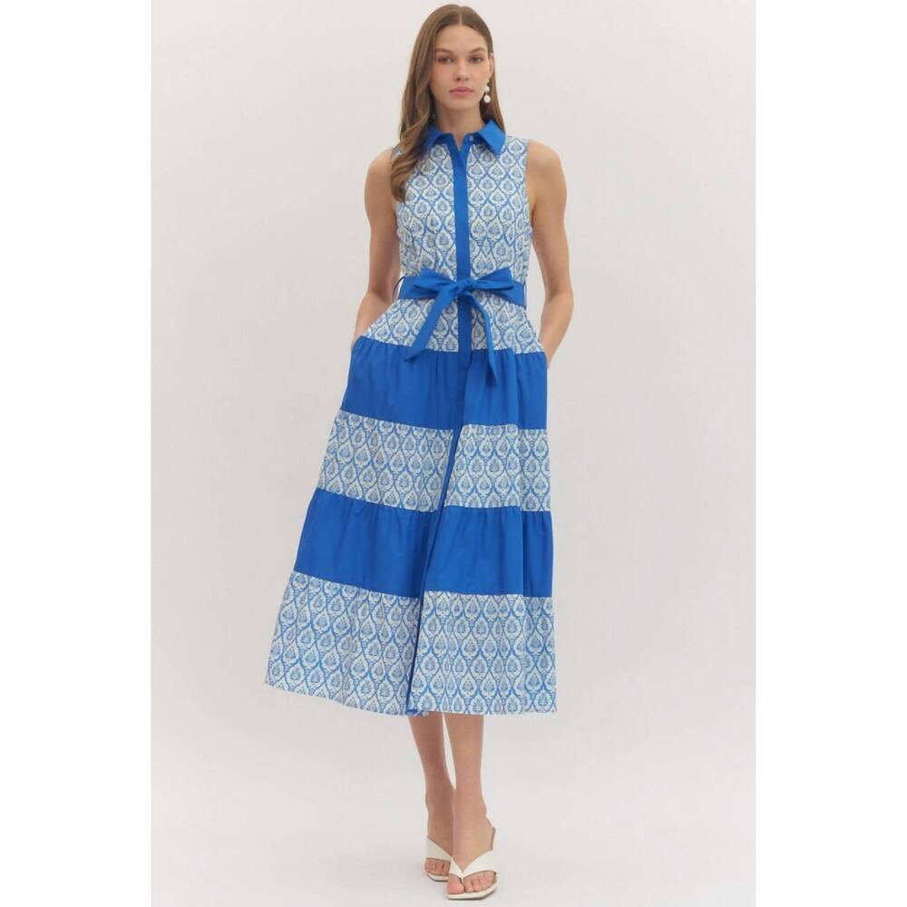 NEW ENTRO marina dress in blue